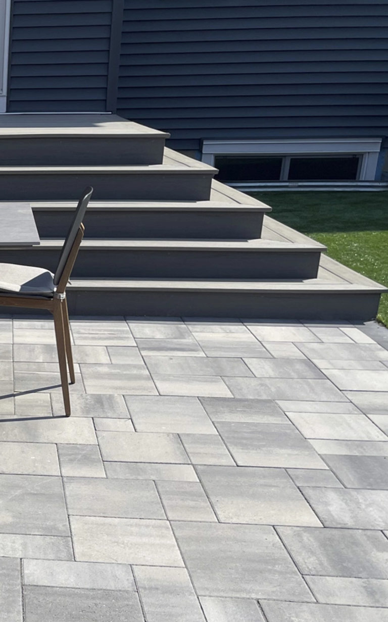 Backyard patio with composite deck mobile