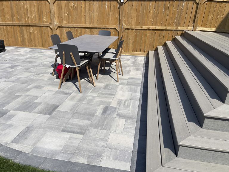 Composite deck with stone patio 768x576