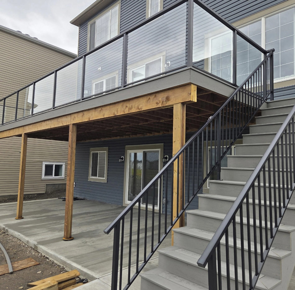Deck and outdoor stairway