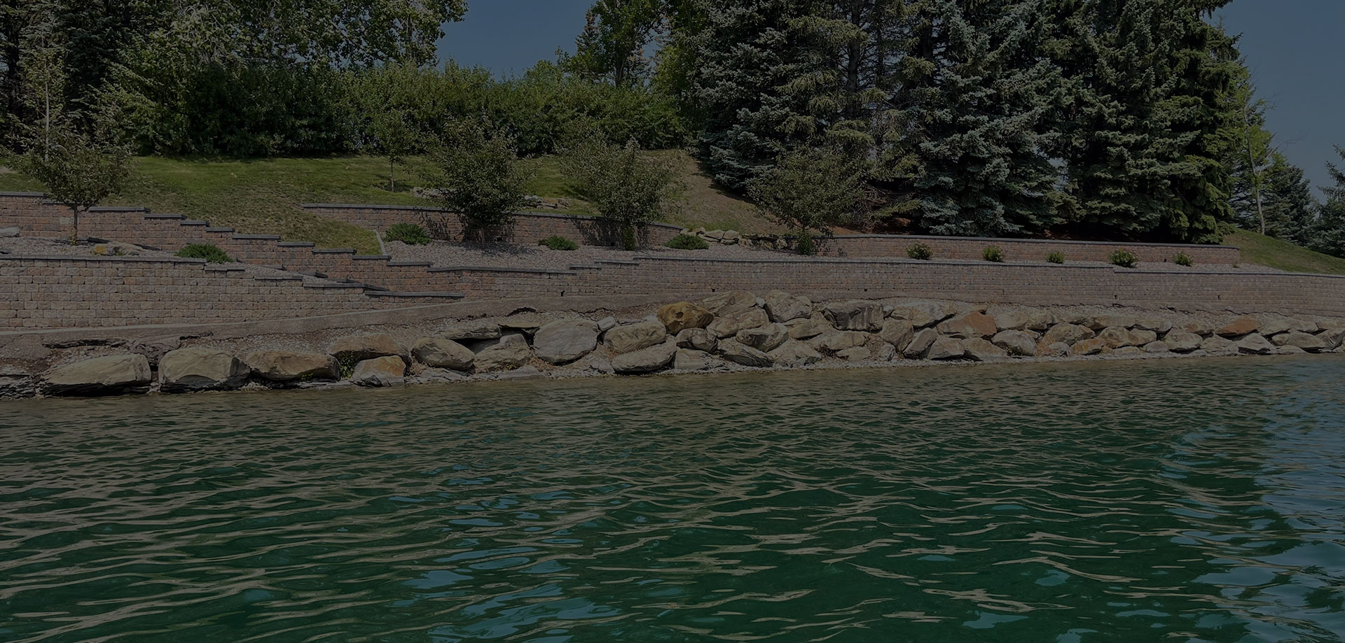 Park with large retaining walls