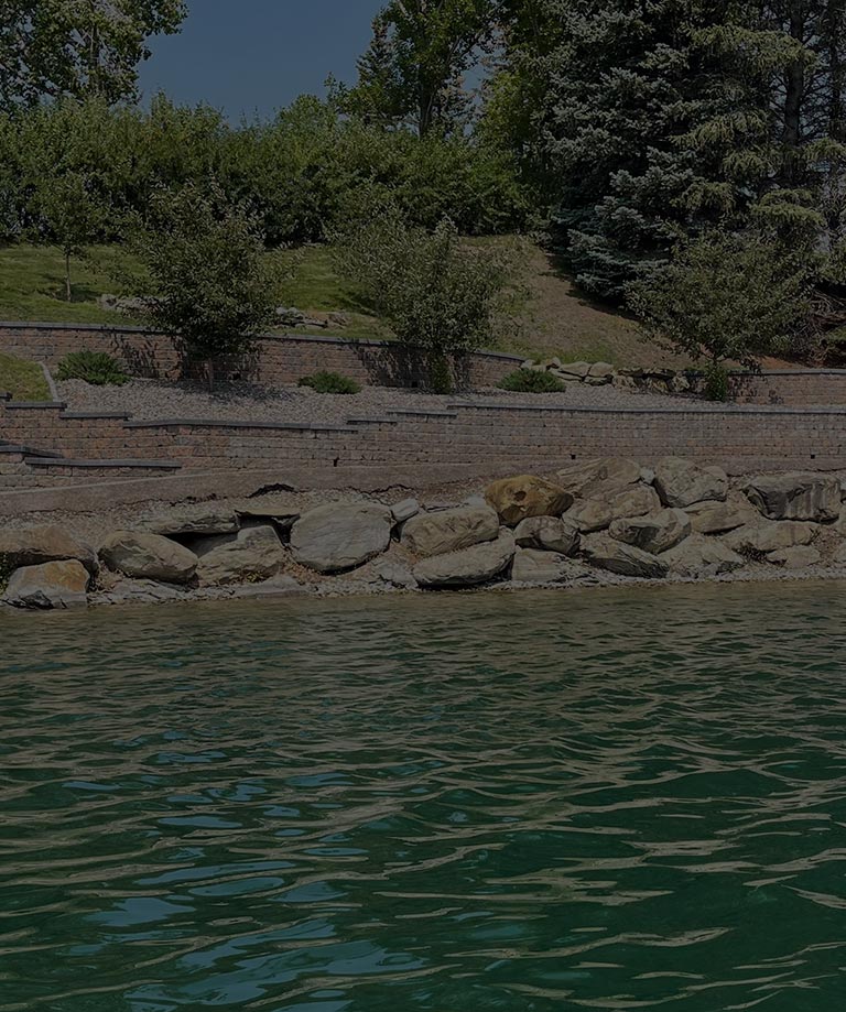 Park with large retaining walls mobile