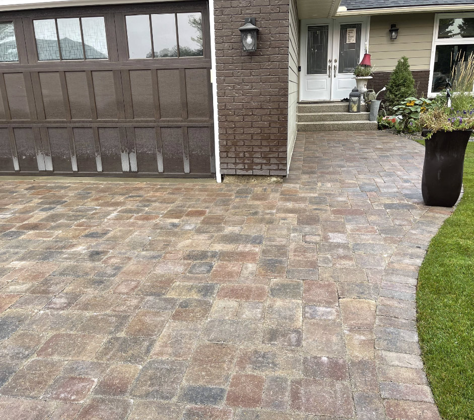 Paver stone driveway and walkway