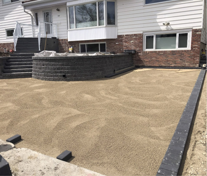 Paver stone driveway before