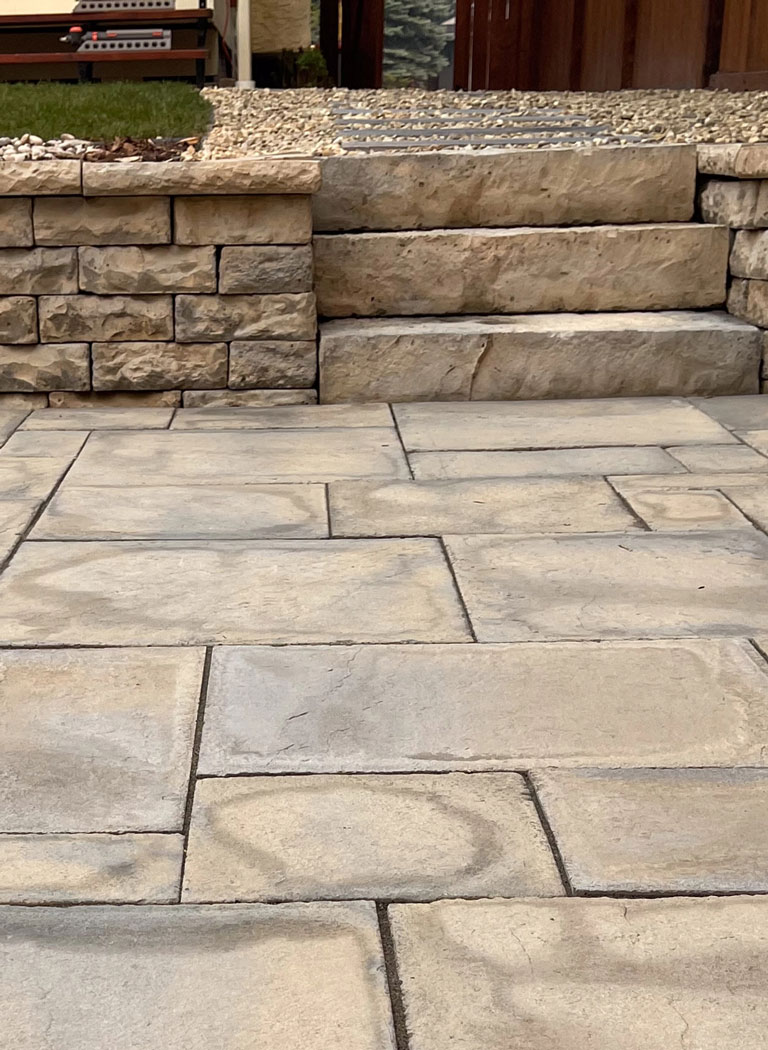 Retaining wall and patio mobile