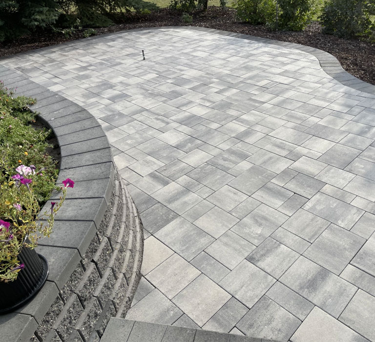 Retaining wall and paver patio