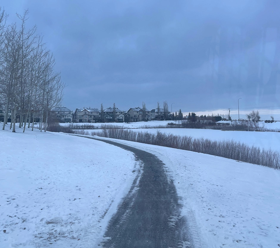 Snowy pathway cleared